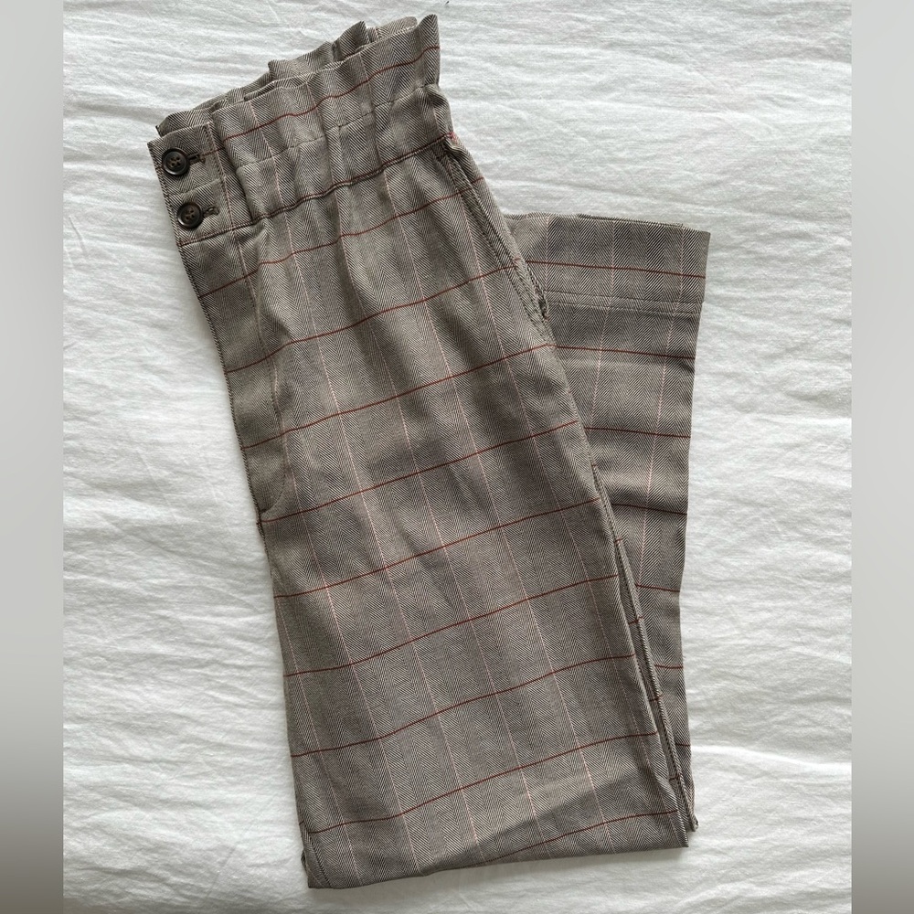 Madewell Angle-Length High-Waisted Plaid Trousers